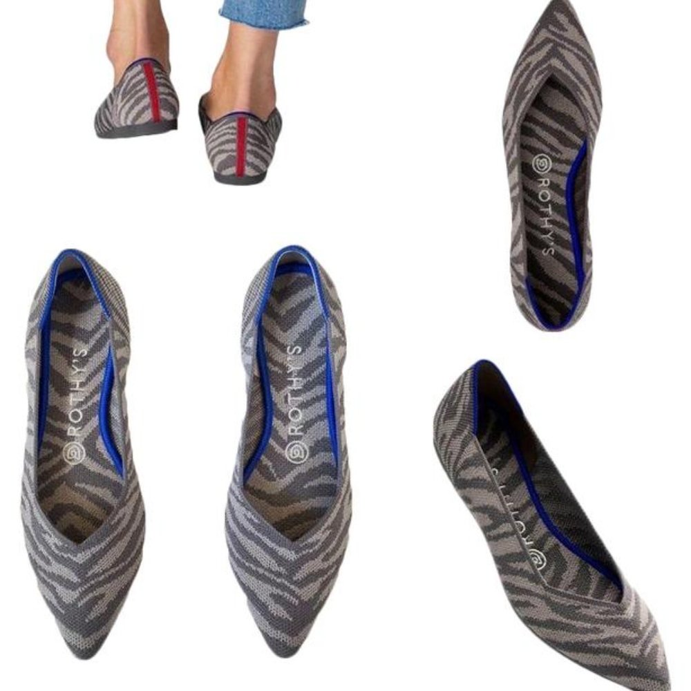 Rothy's Gray Zebra Print Points - image 2